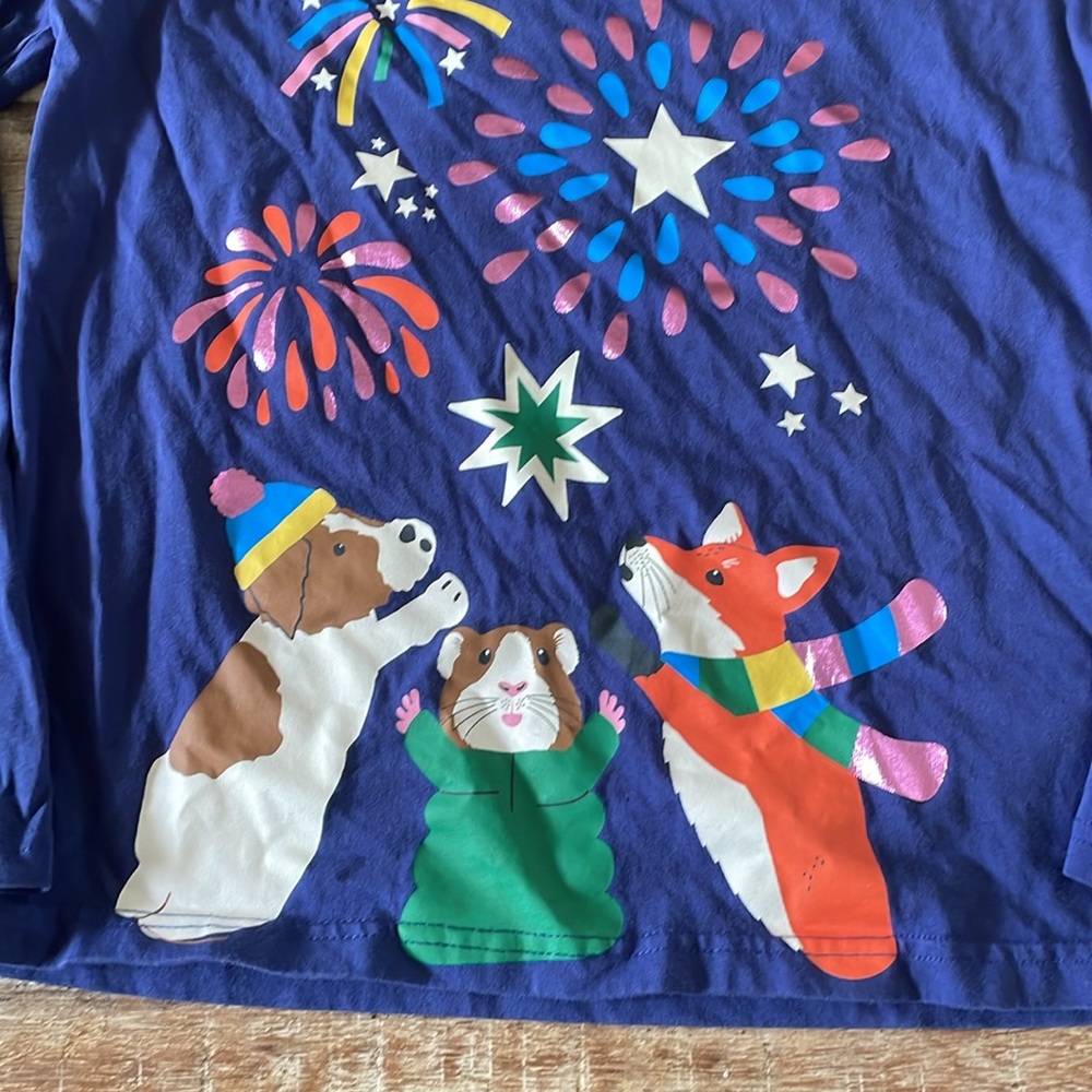 Mini Boden long sleeve festive Tee